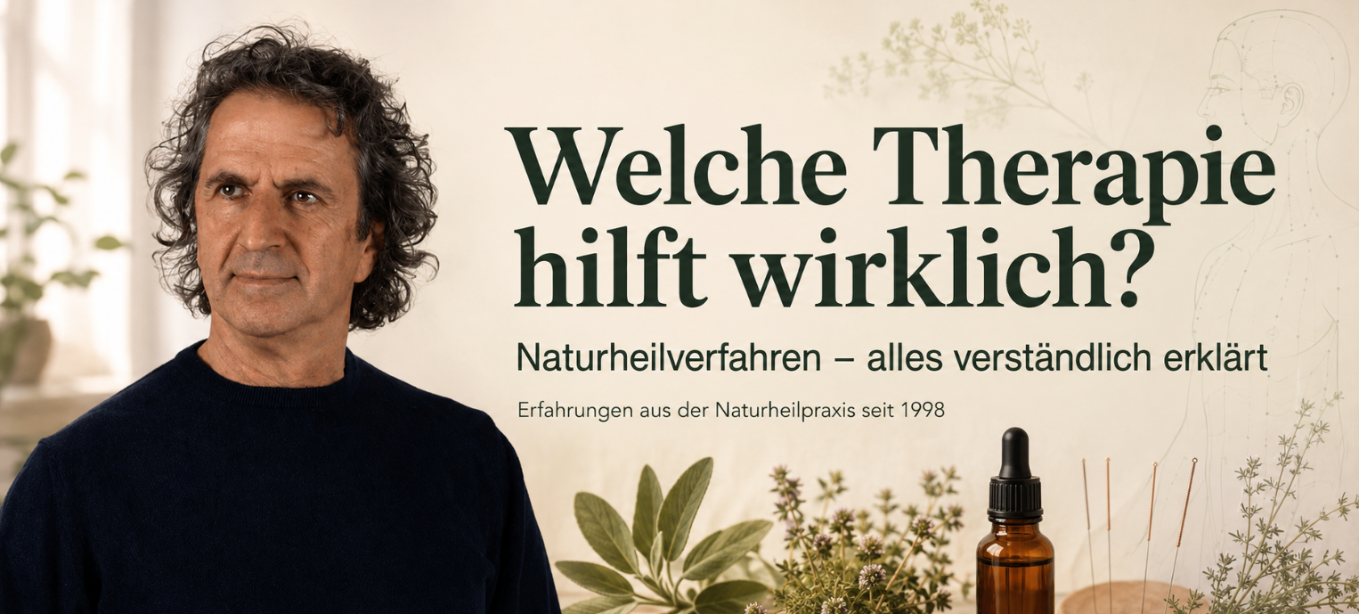 René Gräber mit Heilpflanzen und Akupunkturmotiven: Naturheilverfahren und alternative Therapien verständlich erklärt