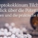 Streptokokkinum Tilch Globuli neben brauner Arzneiflasche als Beitragsbild zur Übersicht über Potenzen und Einnahme